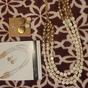 Plunder jewelry set cream and gold